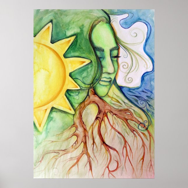 Poster Mère Terre Déesse Gaia (Devant)
