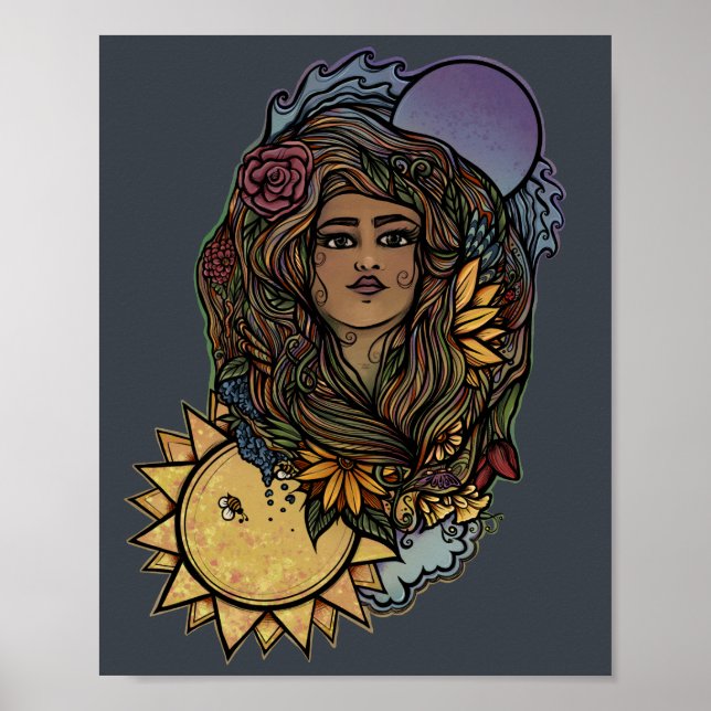 Poster Mère Terre la déesse mondiale du Tarot (Devant)