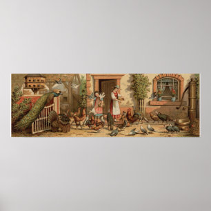 Poster Mère vintage de Chambre de ferme et copie de fille