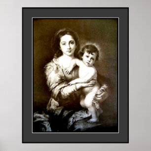 Poster Mère vintage et enfant - grands