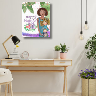 Poster Mère Whimsical avec enfants   Fête des mères