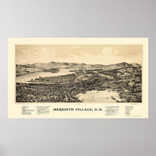 Poster Meredith, NH Panoramic Map - 1889