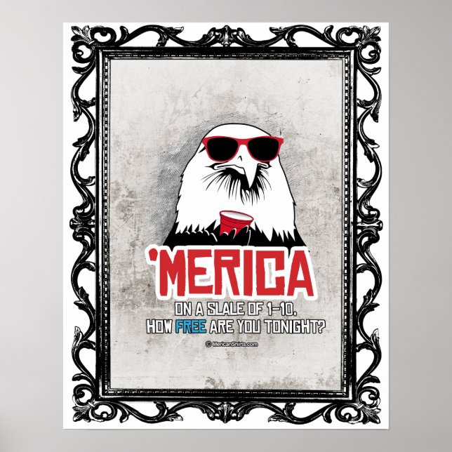 Poster Merica - À quel point êtes-vous libres ce soir (Devant)