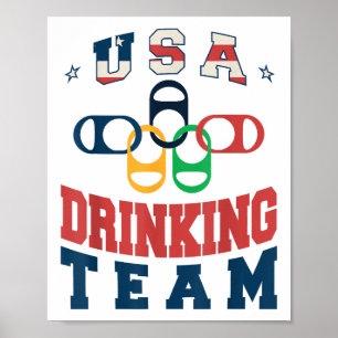 Poster Merica Funny USA Drick Team Patriotic USA Ameri