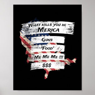 Poster Merica Humour Amérique USA Funny Patriotisme