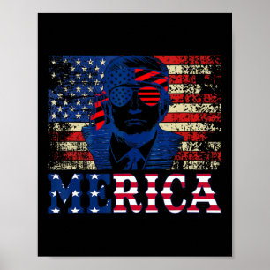 Poster Merica Shirts Quatrième 4 juillet Trump American F
