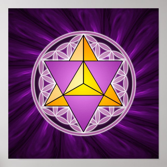 Poster Merkaba et Fleur de vie (Devant)