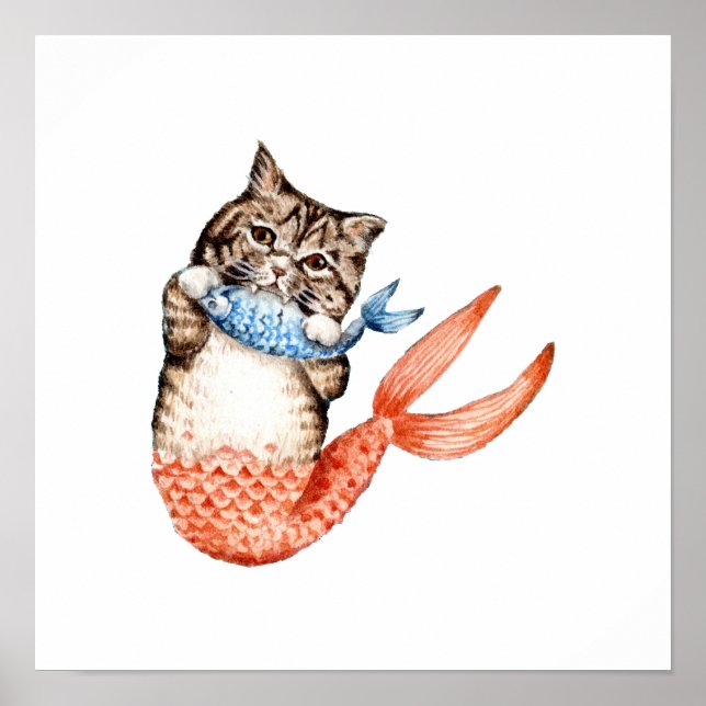 Poster Mermaid Chat Purmaid (Devant)