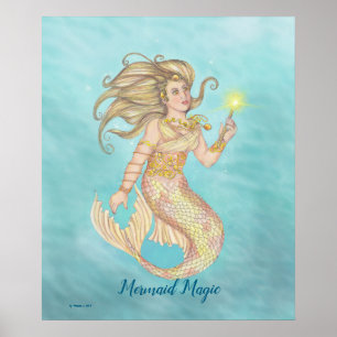 Poster Mermaid Magic, Sirène, Fée, Féerie, Sorcière de me