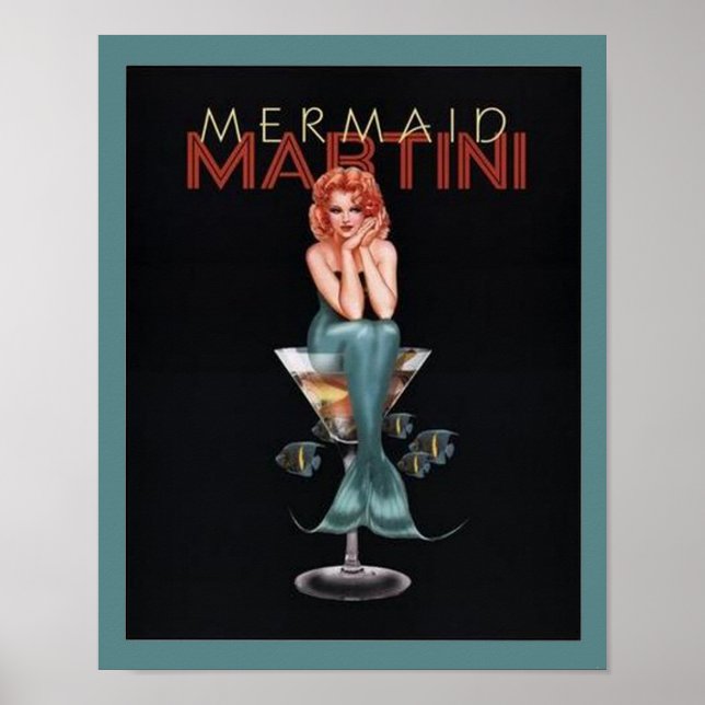 Poster Mermaid Martini (Devant)