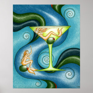 Poster Mermaid Martini