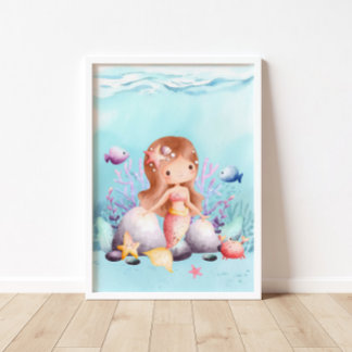 Poster Mermaid Nautique Mur Art