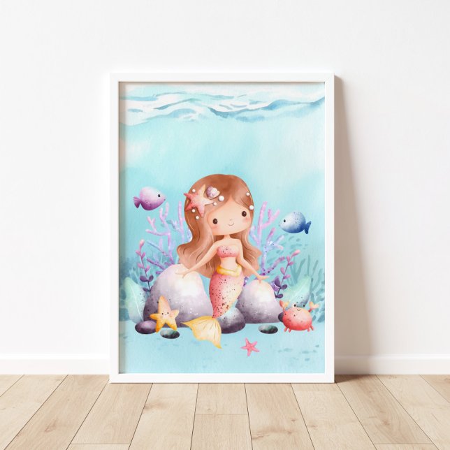 Poster Mermaid Nautique Mur Art (Créateur téléchargé)