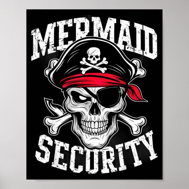 Poster Mermaid Security Rate Dad Brother Halloween  (Devant)