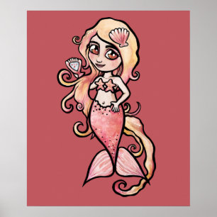 Poster Mermaid Shelly