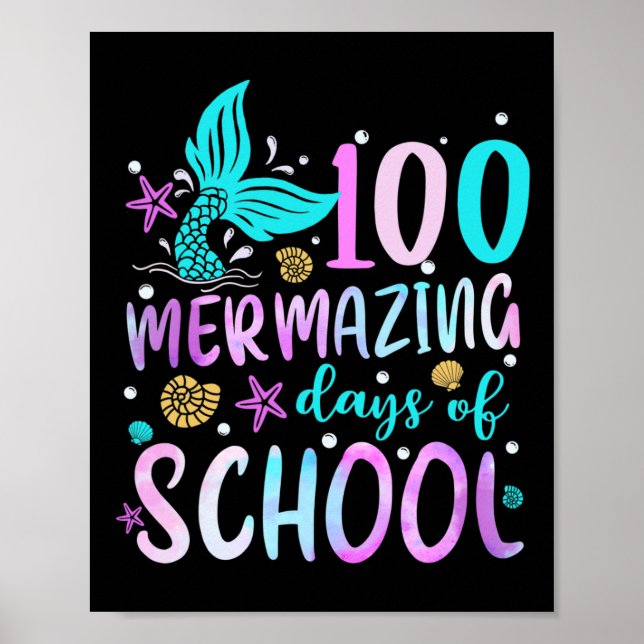 Poster Mermaid Tail 100 Jours Mermazing de l'école (Devant)
