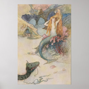 Poster Mermaid Warwick Goble (anglais, 1862 - 1943)