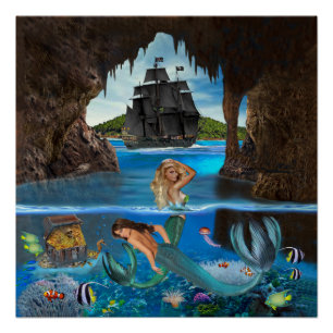 POSTER MERMSIDA DE LA CAVE PIRATE