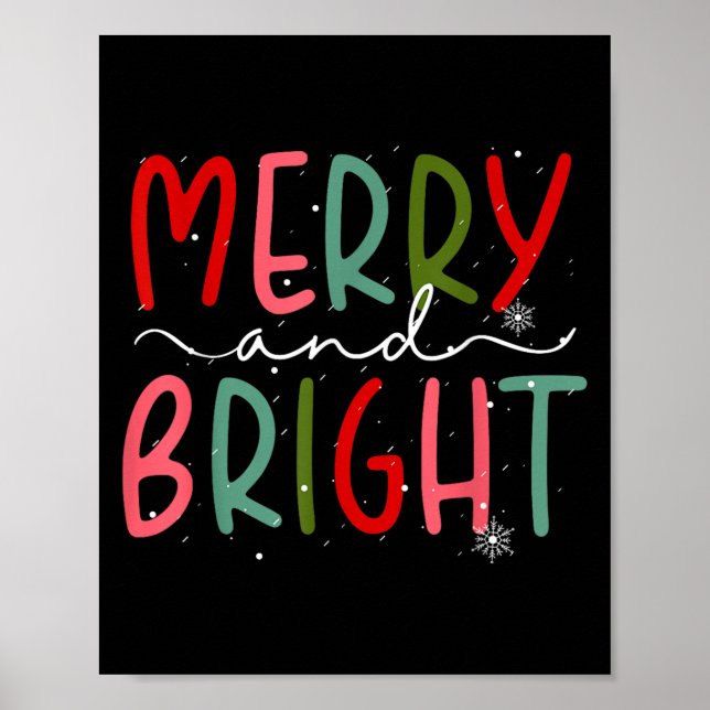 Poster Merry And Bright Christmas Women Girls Kids Toddle (Devant)