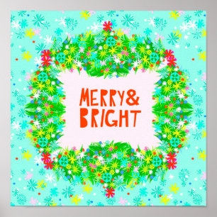 Poster Merry & Bright Wreath