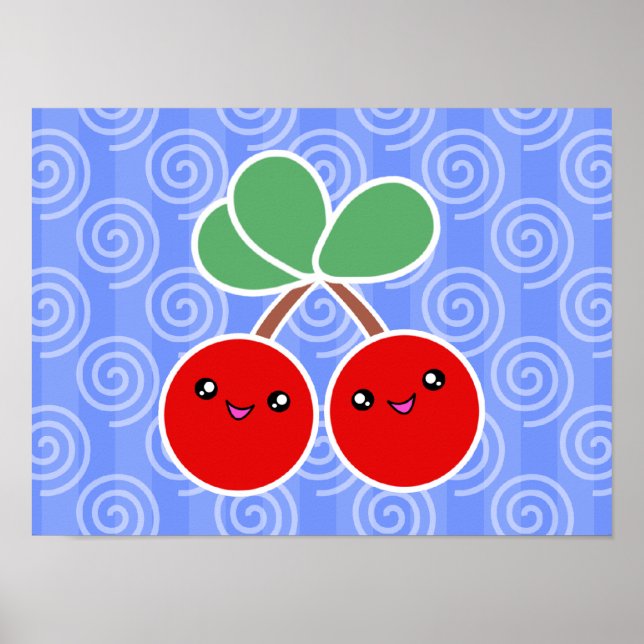Poster Merry Cherries Kawaii (Devant)