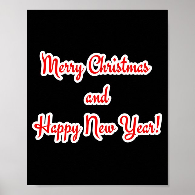 Poster Merry Christmas And Happy New Year  (Devant)