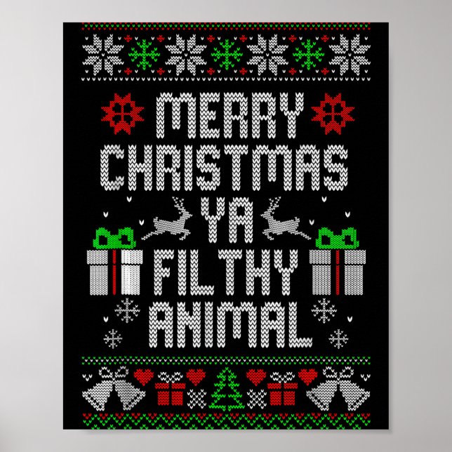 Poster Merry Christmas Animal Filthy Ya Xmas Pajama  (Devant)
