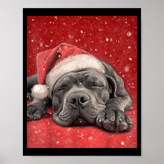 Poster Merry Christmas Cane Corso  (Devant)