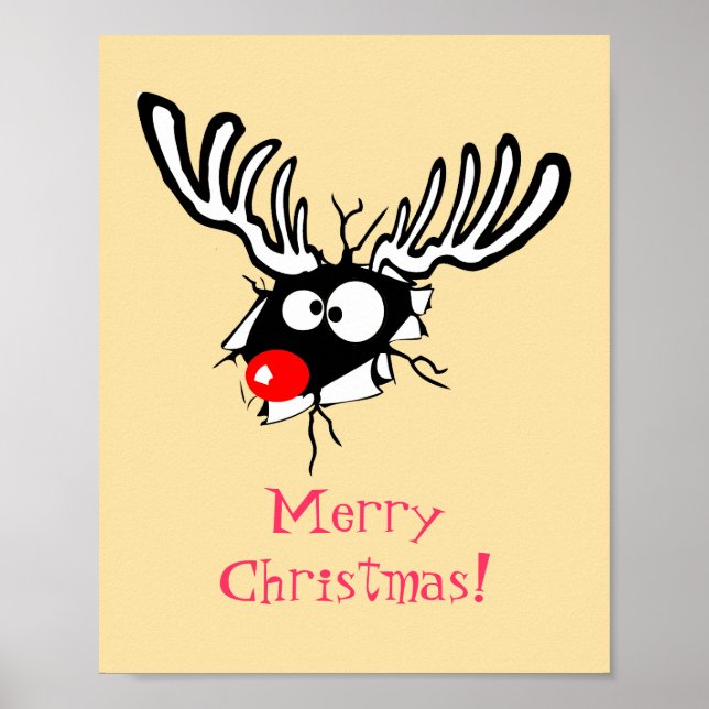 Poster Merry Christmas ! Crazy Red Nosed (Devant)