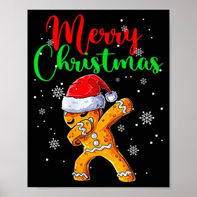 Poster Merry Christmas Dab Gingerbread Xmas Christmas Coo (Devant)