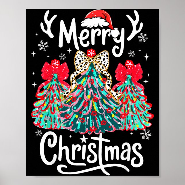 Poster Merry Christmas Family Funny Christmas Tree Women  (Devant)