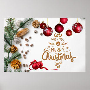 Poster Merry Christmas Festive Christmas Ornaments