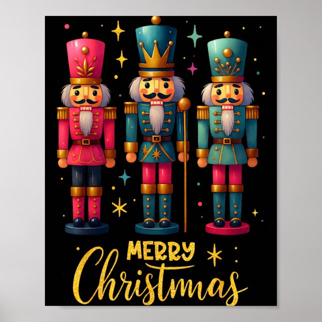 Poster Merry Christmas Nutcracker Ballet Dance Women Kids (Devant)