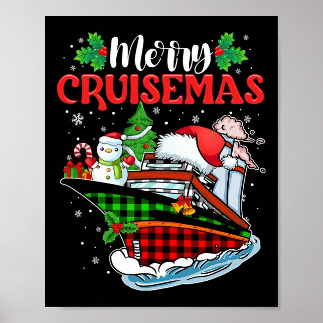 Poster Merry Cruisemas Famille Croisière Noël 2023 Amusan (Devant)