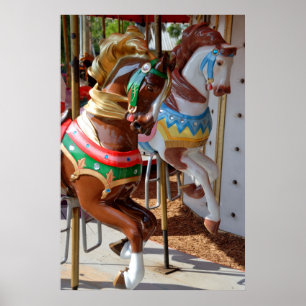 Poster Merry-Go-Round Horses
