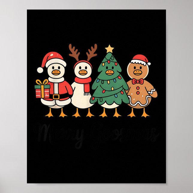 Poster Merry Goose On The Loose Funny Christmas Silly Hum (Devant)