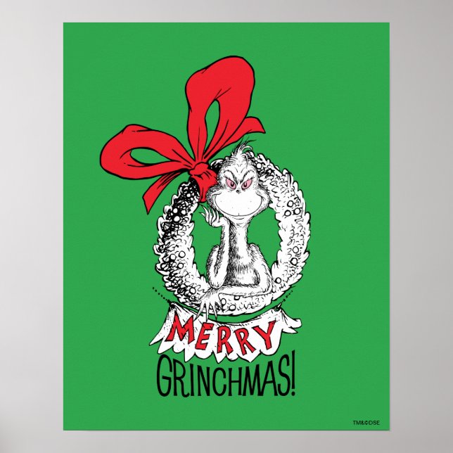 Poster Merry Grinchmas Wreath the Grinch (Devant)