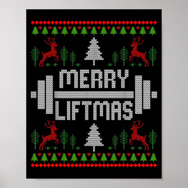 Poster Merry Liftmas - Trainer Ugly Style Christmas  (Devant)