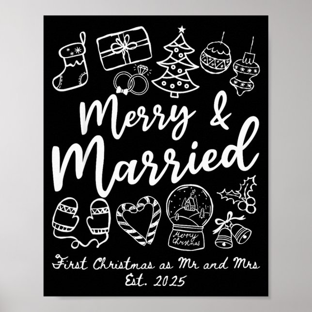 Poster Merry Married First Christmas As Mr And Mrs 2025 N (Devant)
