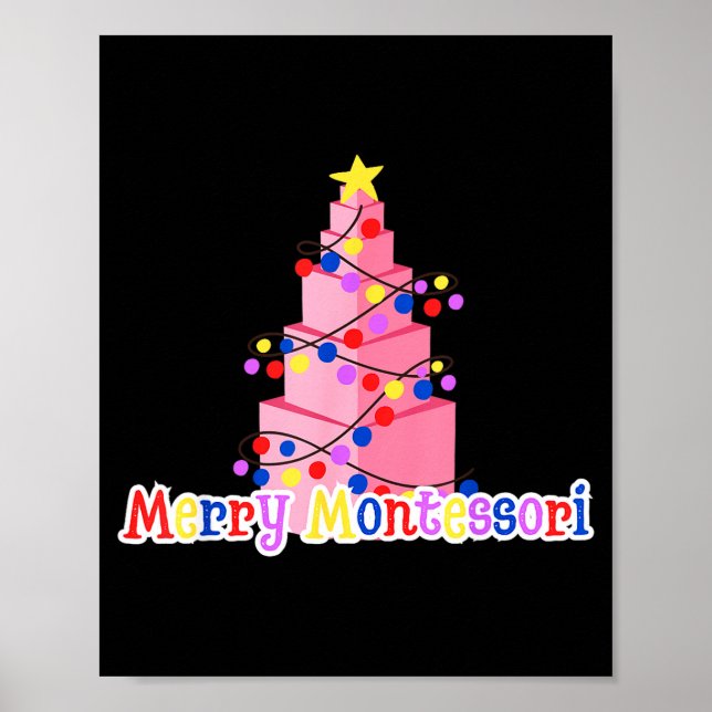 Poster Merry Montessori Nk Tower Christmas Tree Teacher S (Devant)