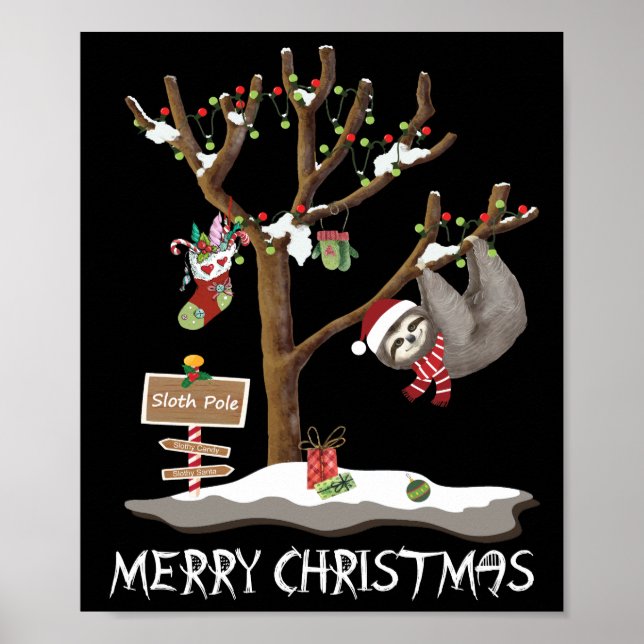 Poster MERRY NOËL DE SLOTH POLE Holiday (Devant)