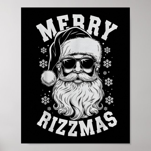 Poster Merry Rizzmas Funny Christmas Santa Claus Happy Ch (Devant)
