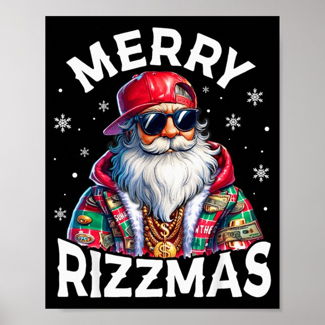 Poster Merry Rizzmas Santa Sungles Pajamas Holiday Christ (Devant)