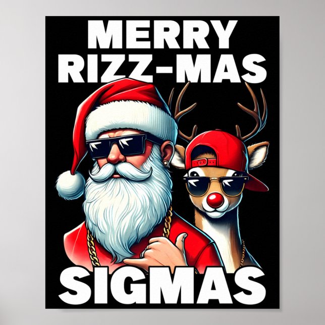 Poster Merry Rizzmas Sigmas Gen Alpha Funny Christmas San (Devant)
