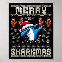 Merry Sharkmas Shark Christma Ugly Xmas Kids Shark