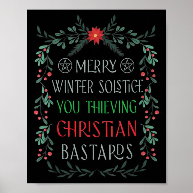 Poster Merry Winter Solstice You Thieving Christian S  (Devant)