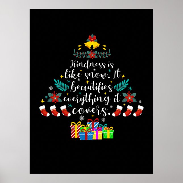 Poster Merry Xmas Kindness Is Like Snow (Devant)