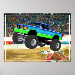 Poster Merveilleux Camion Monster dans l'arène