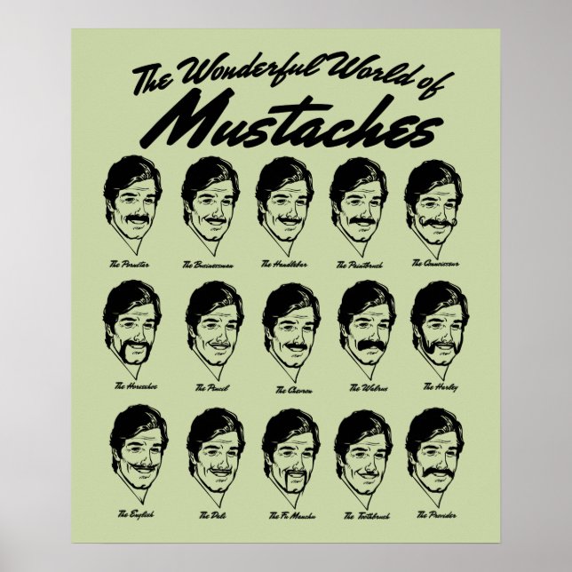 Poster Merveilleux Monde de Moustaches (Devant)