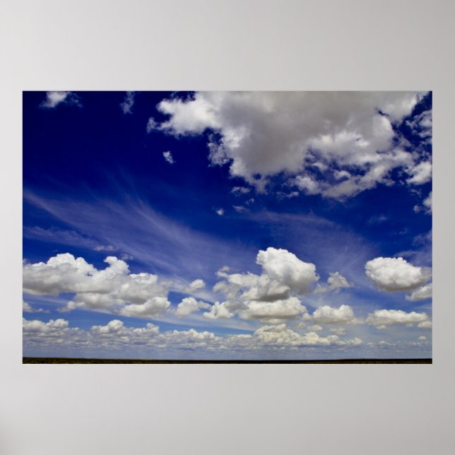 Poster Merveilleux monde - Nuages de blanc (Devant)